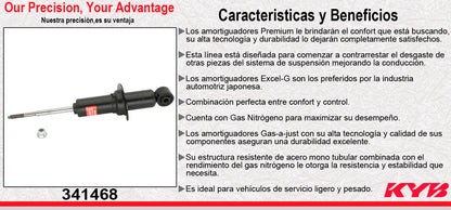 AMORTIGUADOR DELANTERO DERECHO GAS EXCEL-G NISSAN PATHFINDER TODAS 2005-2010 - X-TERRA 2WD 2005-2007 - XTERRA 4WD 2005-2007 KYB