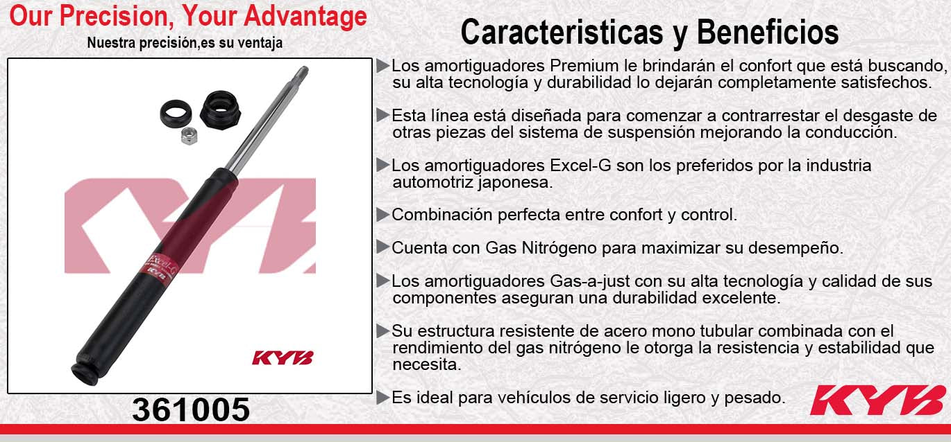 AMORTIGUADOR DELANTERO GAS EXCEL-G VOLKSWAGEN ATLANTIC TODOS (1981-1987) - VOLKSWAGEN CARIBE INC. MODELOS GTI (1977-1987) KYB