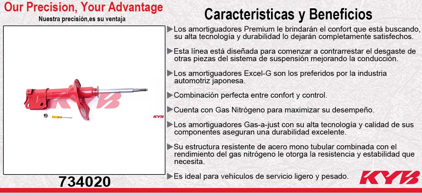AMORTIGUADOR DELANTERO IZQUIERDO GAS EXCEL-G MITSU ECLIPSE GENERACIËN VI (2000-2005) KYB