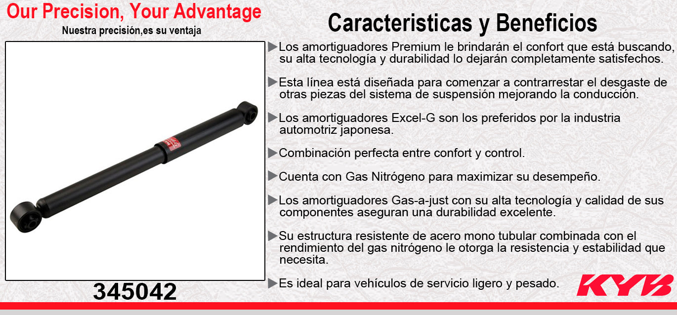 AMORTIGUADOR TRASERO GAS EXCEL-G NISSAN TITAN 2WD (2004-2012) KYB