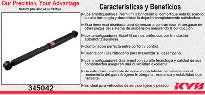 AMORTIGUADOR TRASERO GAS EXCEL-G NISSAN TITAN 2WD (2004-2012) KYB
