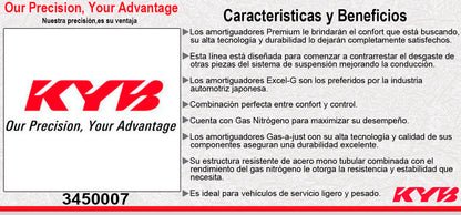 AMORTIGUADOR TRASERO GAS EXCEL-G DODGE RAM PROMASTER 2500, 3500 (2014-2017). KYB