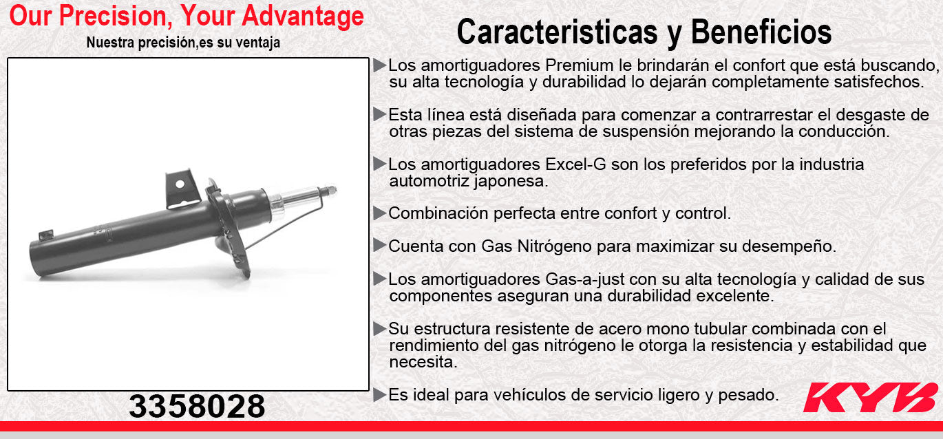 AMORTIGUADOR DELANTERO GAS EXCEL-G SEAT ATECA L4 1.4T EXC. CUPRA (KH7) (2017-2020). KYB