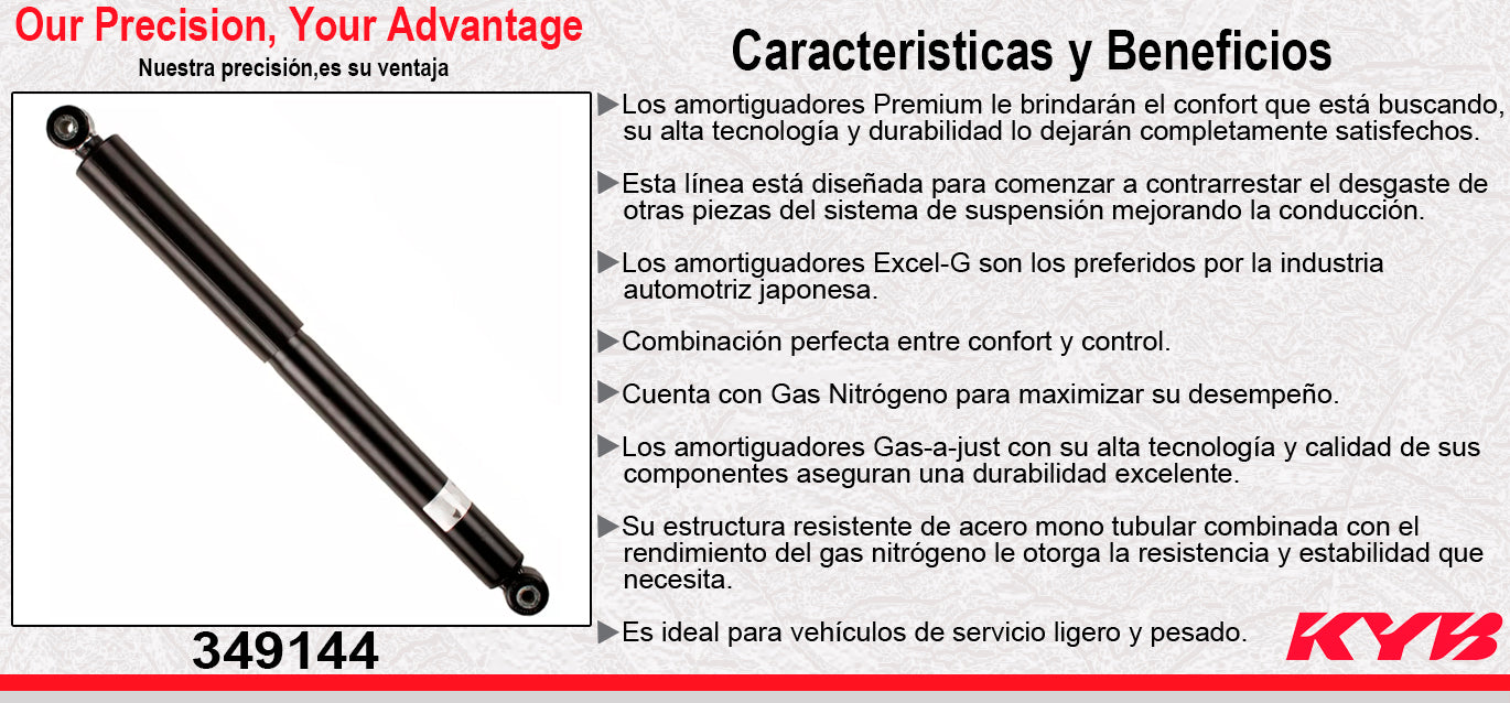 AMORTIGUADOR TRASERO GAS EXCEL-G VW AMAROK (2011-2018) TODOS KYB