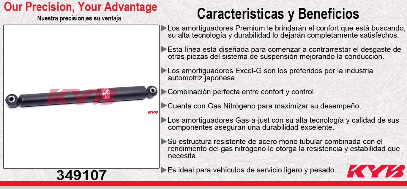 AMORTIGUADOR TRASERO GAS EXCEL-G MAZDA 6 (2009-2013). KYB