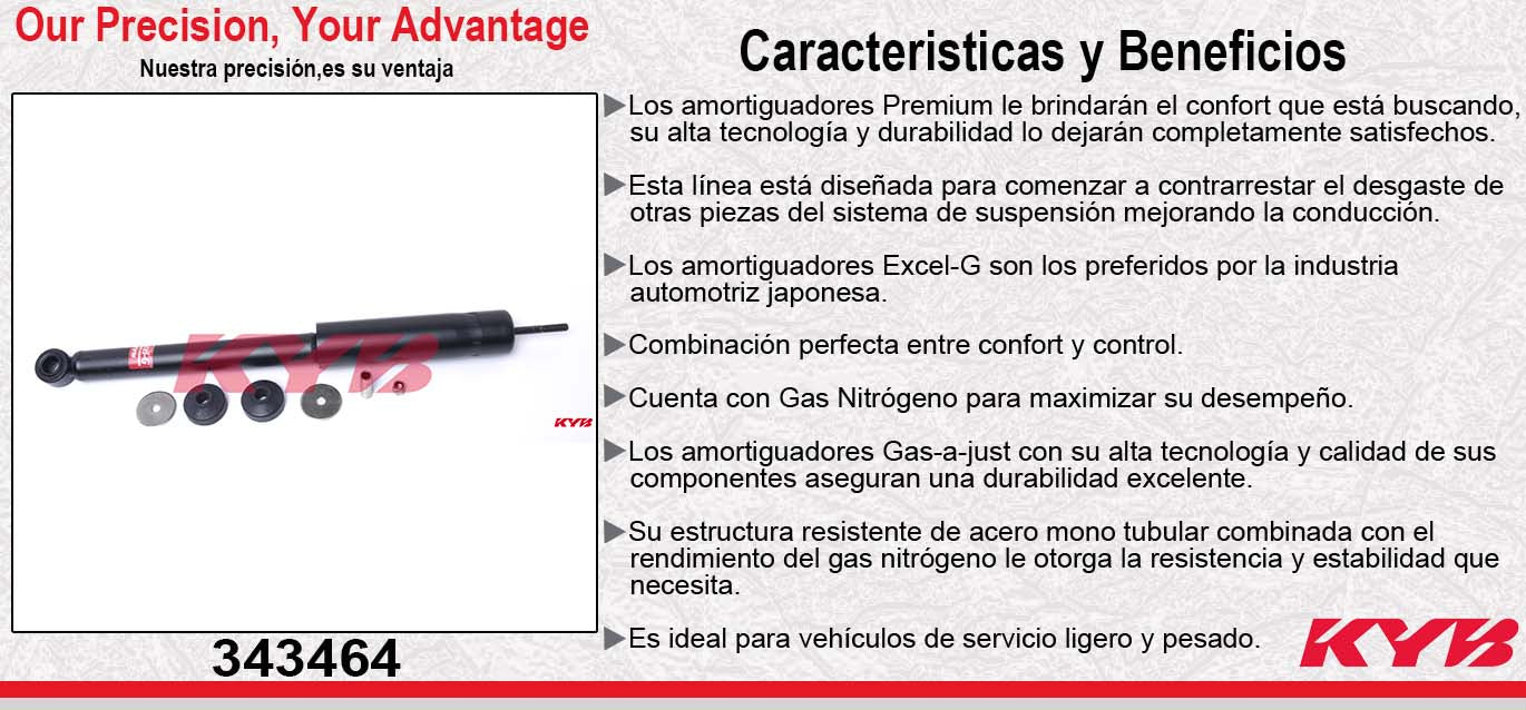 AMORTIGUADOR TRASERO GAS EXCEL-G SUZUKI SWIFT (2007-2017). KYB