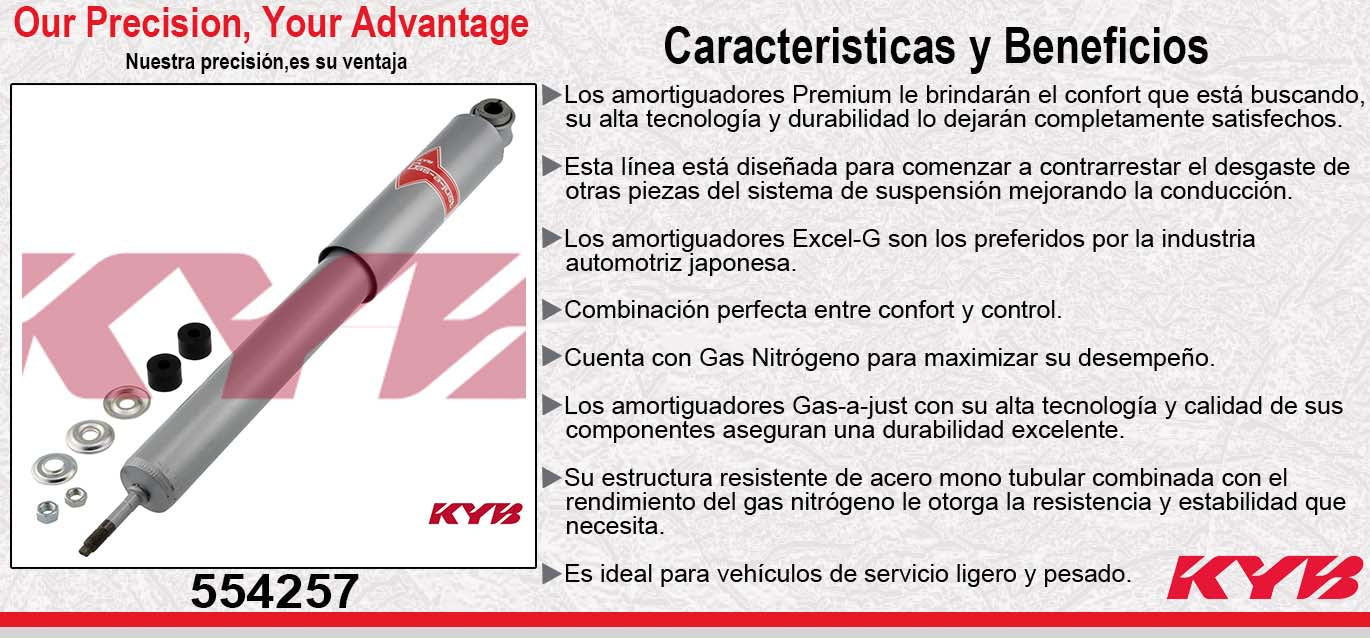 AMORTIGUADOR TRASERO GAS-A-JUST NISSAN PICK UP NACIONAL 2WD (1965-1993) KYB