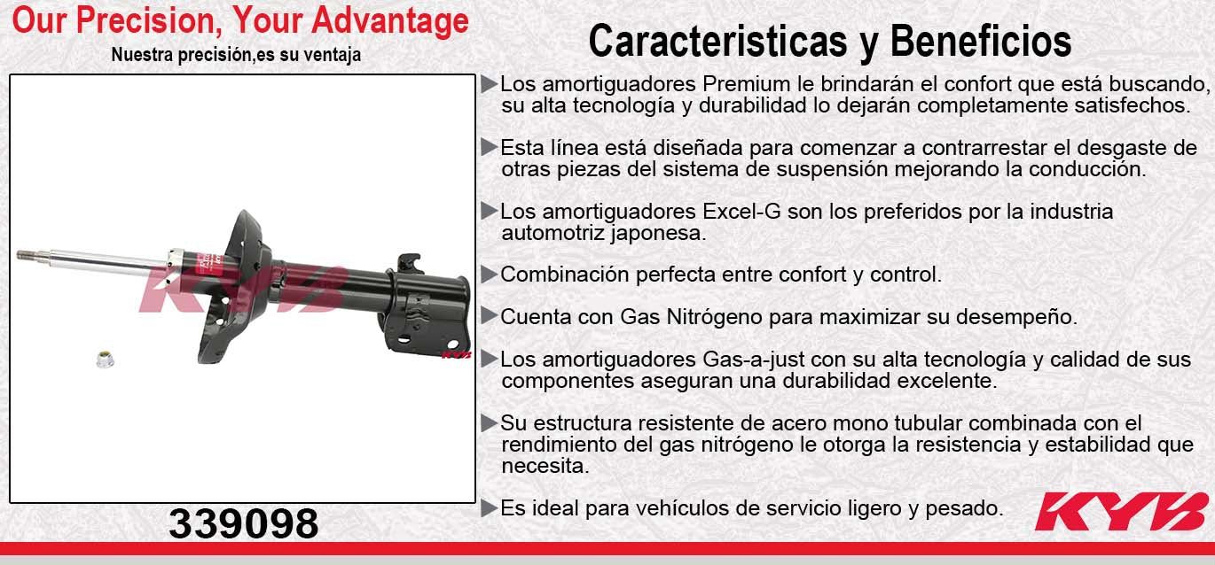 AMORTIGUADOR DELANTERO DERECHO GAS EXCEL-G SUBARU OUTBACK (2005-2009) KYB