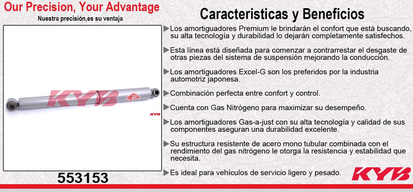 AMORTIGUADOR TRASERO GAS-A-JUST NISSAN PICKUP NP300 4WD (2009-2011) KYB
