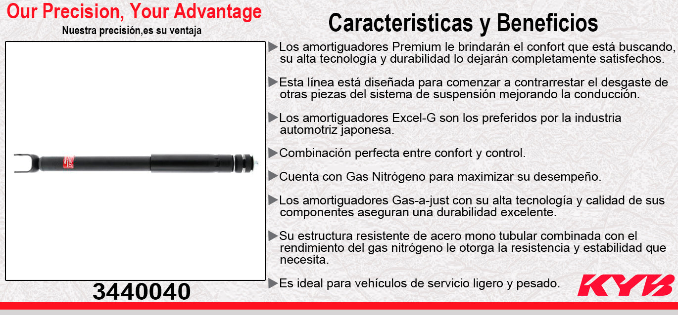 AMORTIGUADOR TRASERO GAS EXCEL-G FORD EXPLORER 2WD & 4WD (2013-2019) KYB