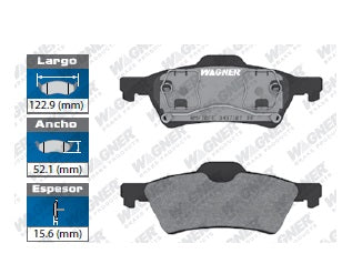 BALATA SEMIMETÁLICA TRASERA MAZDA 3 2004-2010 / MAZDA 5 2006-2010 / SAAB 9-3 2003 / VOLVO S40 2005 / V50 2005-2006 WAGNER