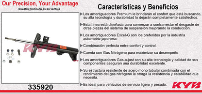 AMORTIGUADOR DELANTERO GAS EXCEL-G MERCEDES BENZ. CLASE C (203) EXC. 4-MATIC (2001-2007) - C230 (2002-2005) - C240 (2001-2005) - C280 (2006-2007) - C320 (2001-2005) - C350 (2006-2007) - CLK 350 (2006-2009) - CLK 320 (2004-2005) - CLK 500 (2004-2005) KYB