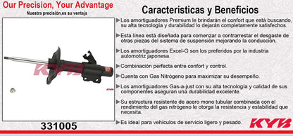 AMORTIGUADOR DELANTERO IZQUIERDO GAS EXCEL-G NISSAN 240SX TODOS EXC. SUSPENSION HICAS 1989-1994 KYB