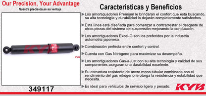 AMORTIGUADOR TRASERO GAS EXCEL-G CHRYS TOWN COUNTRY (2008-2010) - VW. ROUTAN (2009-2012) KYB