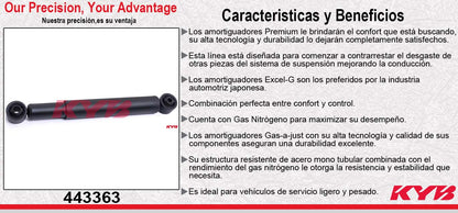 AMORTIGUADOR TRASERO DERECHO HIDRÁULICO NISSAN PATHFINDER (1998-2004) KYB