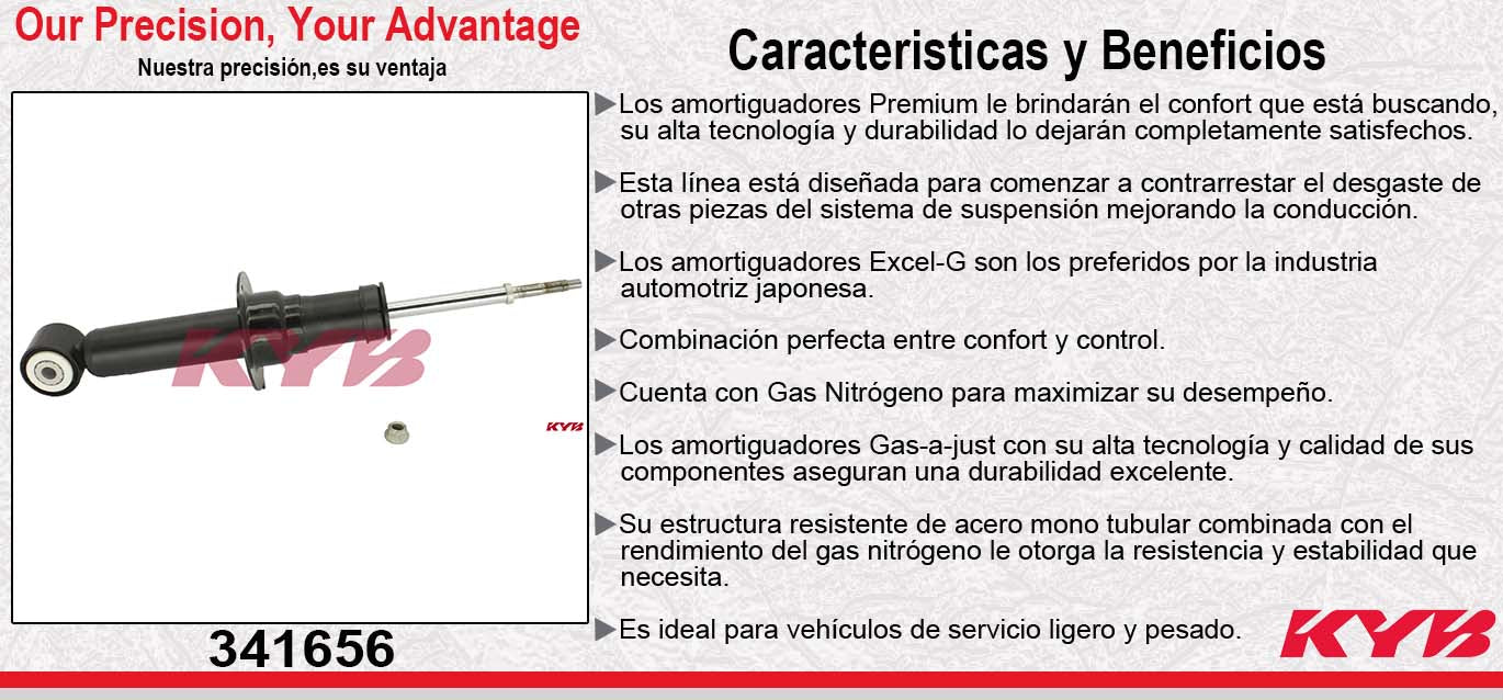 AMORTIGUADOR TRASERO DERECHO GAS EXCEL-G FORD THUNDERBIRD (2002-2005) - LINCOLN LS (2003-2005) KYB