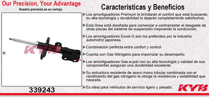 AMORTIGUADOR DELANTERO IZQUIERDO GAS EXCEL-G TOYOTA PRIUS (2010-2017). KYB