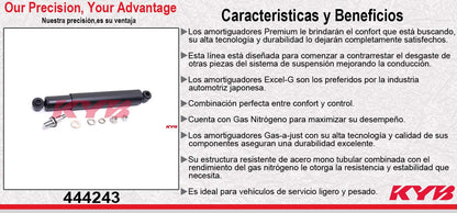 AMORTIGUADOR TRASERO HIDRÁULICO CHEV C15 / C20 / C25 (1973-1991) - CHEYENNE (1973-1991) - BLAZER (1973-1991) - HUNTER (1973-1991) - SUBURBAN (1973-1991). KYB