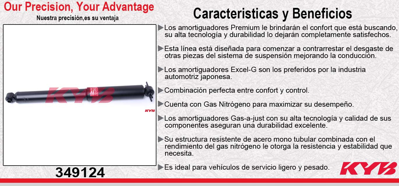 AMORTIGUADOR TRASERO GAS EXCEL-G JEEP WRANGLER 2WD (2007-2010) KYB