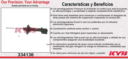 AMORTIGUADOR TRASERO IZQUIERDO GAS EXCEL-G - NISSAN ALTIMA (1993-2001). KYB