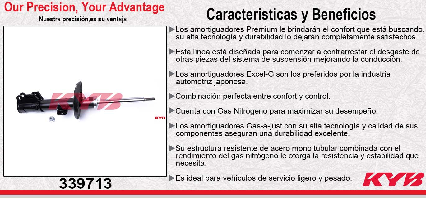 AMORTIGUADOR DELANTERO IZQUIERDO GAS EXCEL-G FIAT GRANDE PUNTO (2006-2010) - LINEA (2010-2012). KYB