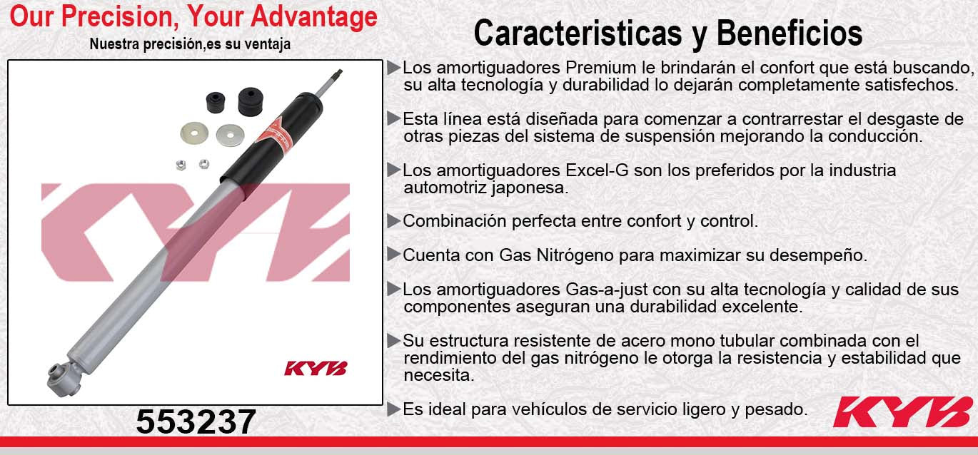 AMORTIGUADOR DELANTERO GAS-A-JUST MERCEDES BENZ CLASE CLK CHASIS 208 SOLO SUS. DEPORTIVA (1998-2002) - MERCEDES BENZ CLASE SLK CHASIS R170 (1996-2004) KYB