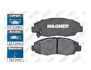 BALATA SEMIMETÁLICA DELANTERA ACURA CL 1997-1999 / COUPE, SEDAN, SEDAN SE 1990-2002 / HONDA ACCORD 1996-2004 / CRV 2000-2002 / CIVIC 1991-2002 WAGNER