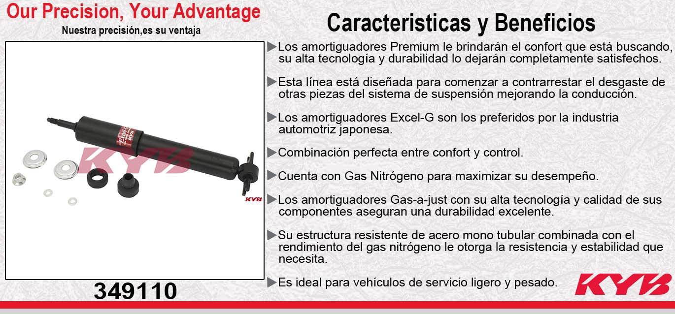AMORTIGUADOR DELANTERO GAS EXCEL-G DODGE RAM PICK UP 2500 [SOLO MODELOS 2WD EXC. SLT Y SPORT SLT] (2006-2008) KYB