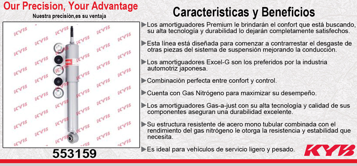 AMORTIGUADOR DELANTERO GAS-A-JUST NISSAN PICK UP NP300 INCLUYE DICEL 2WD (2009-2011). KYB