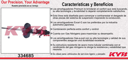 AMORTIGUADOR DELANTERO IZQUIERDO GAS EXCEL-G CHEV CAMARO V6 (2010-2012) KYB
