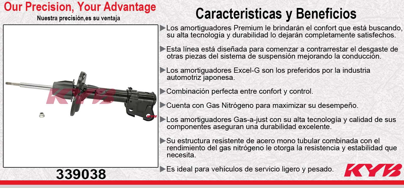 AMORTIGUADOR DELANTERO IZQUIERDO GAS EXCEL-G ACURA MDX (2007-2009) KYB