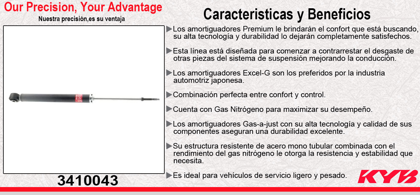 AMORTIGUADOR TRASERO GAS EXCEL-G ACURA TLX (2015-2020). KYB