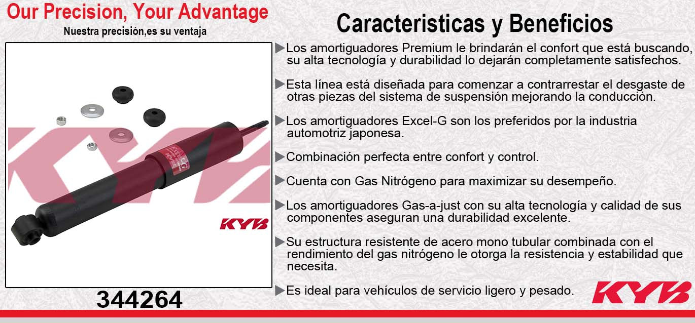 AMORTIGUADOR TRASERO GAS EXCEL-G FORD. ECONOLINE E-250 INC. CLUB WAGON (1975-1991) KYB