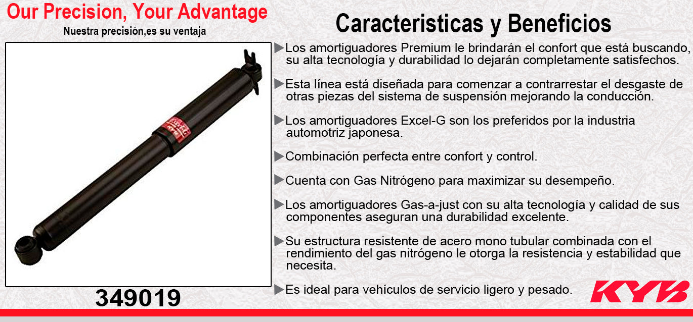 AMORTIGUADOR TRASERO GAS EXCEL-G PEUGEOT 208 (2014-2023). KYB