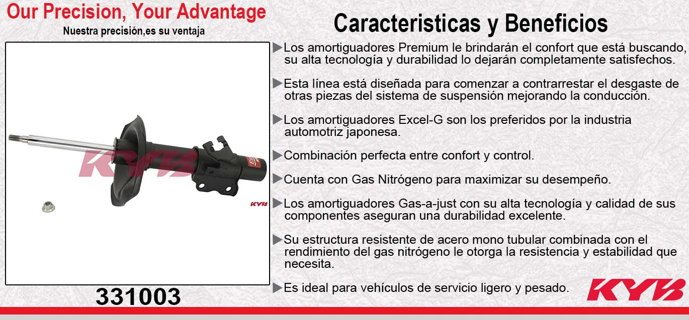 AMORTIGUADOR DELANTERO DERECHO GAS EXCEL-G NISSAN 240SX TODOS EXC. SUSPENSION HICAS (1989-1994) . KYB