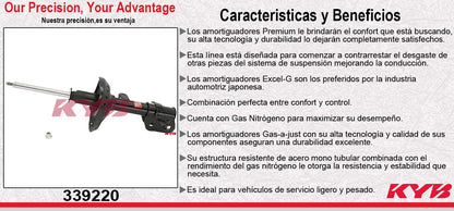 AMORTIGUADOR DELANTERO DERECHO GAS EXCEL-G HONDA ODYSSEY (2005-2007). KYB