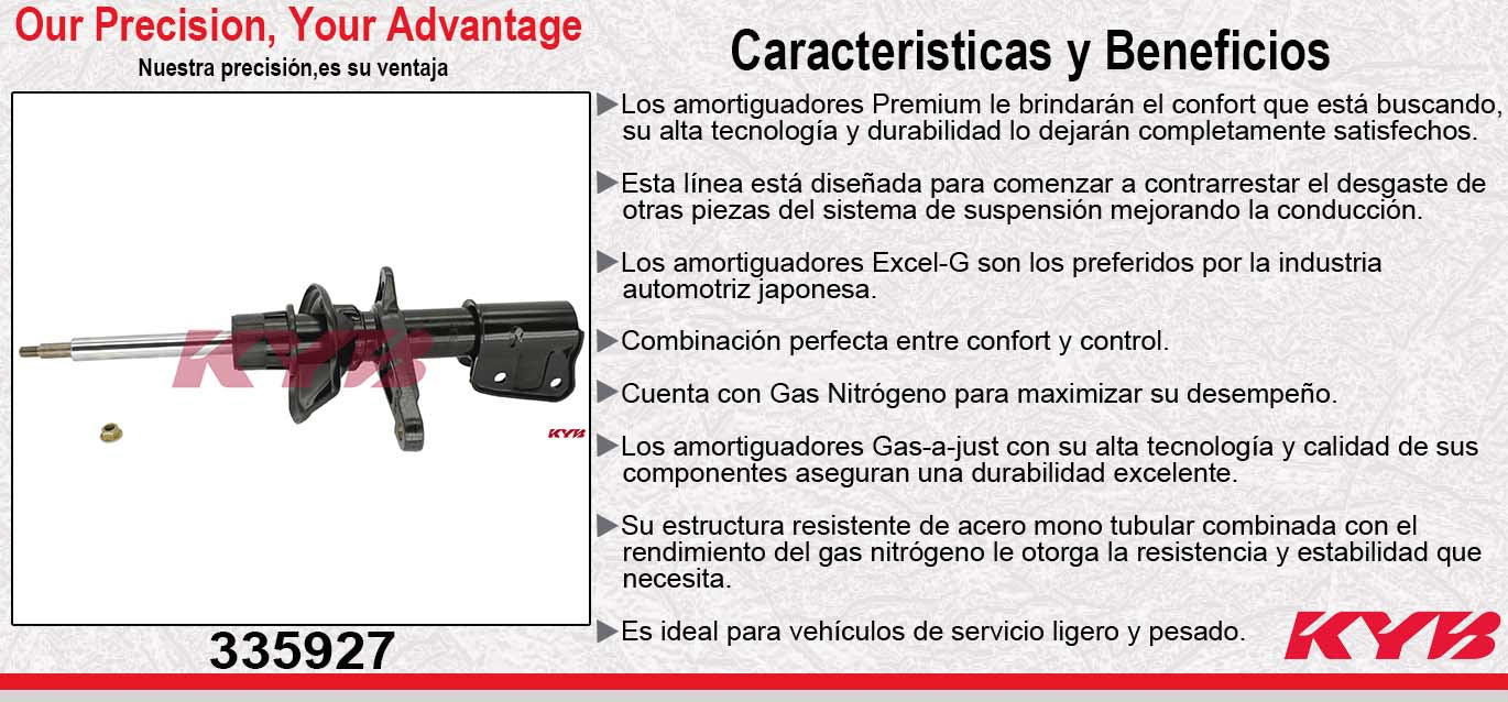 AMORTIGUADOR DELANTERO IZQUIERDO GAS EXCEL-G LAND ROVER. FREELANDER (2002-2006) KYB