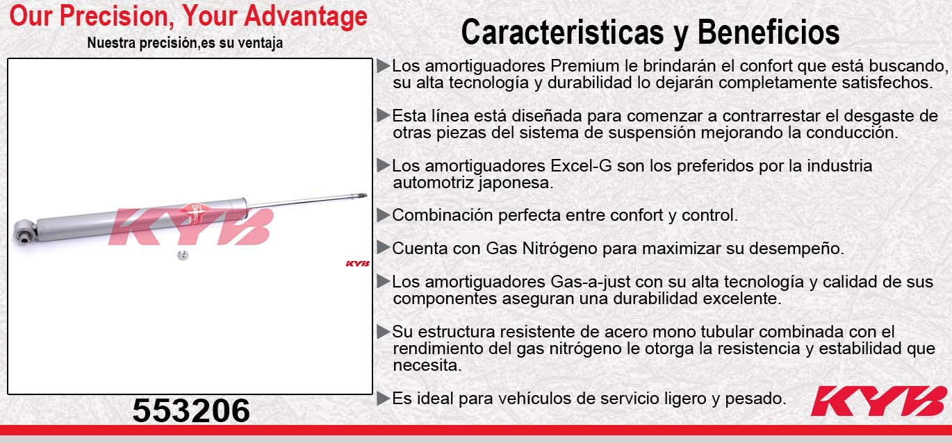 AMORTIGUADOR TRASERO GAS-A-JUST AUDI A3 1.6, 1.8 TURBO (1996-2003) - AUDI TT TODOS (2000-2006) KYB