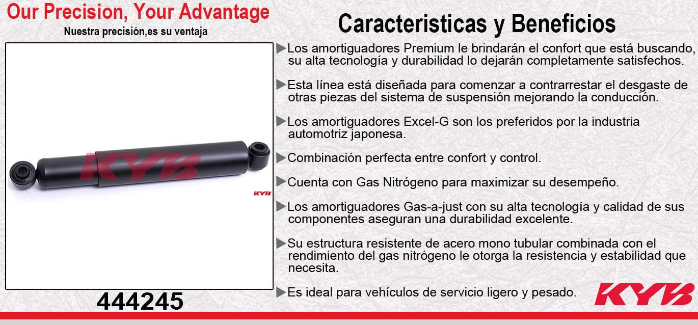 AMORTIGUADOR TRASERO HIDRÁULICO FORD F-100, F-150, F-200 [SOLO PARA MODELOS 2WD] (F-150, F-150XLT, F-200, F-200XLT) (1980-1996) KYB