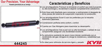 AMORTIGUADOR TRASERO HIDRÁULICO FORD F-100, F-150, F-200 [SOLO PARA MODELOS 2WD] (F-150, F-150XLT, F-200, F-200XLT) (1980-1996) KYB