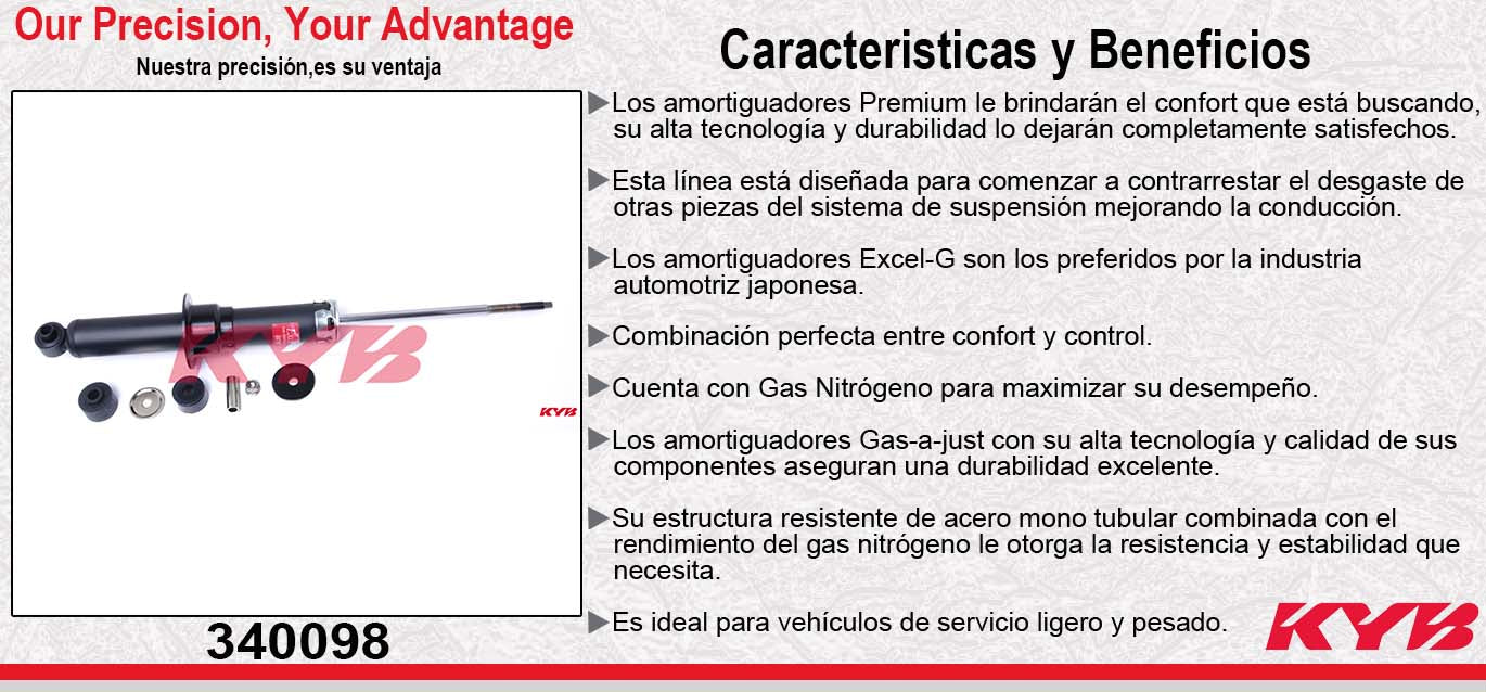 AMORTIGUADOR TRASERO GAS EXCEL-G CHRYSLER 200 (2011-2014). FWD KYB