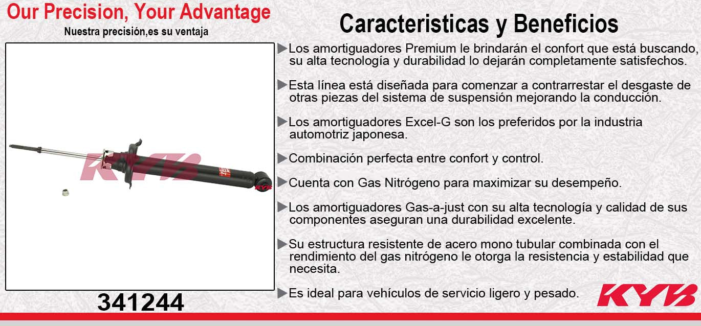 AMORTIGUADOR TRASERO GAS EXCEL-G CHEV CAVALIER Z24 TODOS (1995-2005) - PONTIAC. SUNFIRE TODOS (1999-2005) KYB