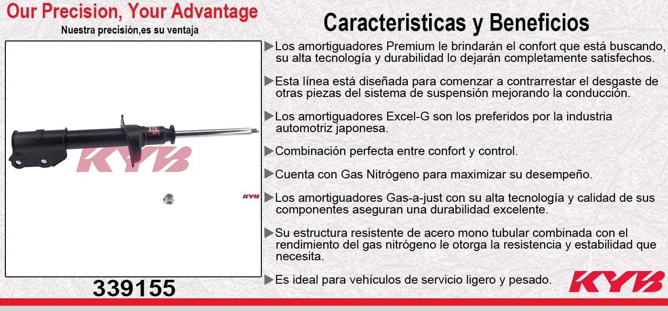 AMORTIGUADOR DELANTERO DERECHO GAS EXCEL-G MAZDA CX-7 (2007-2012). KYB
