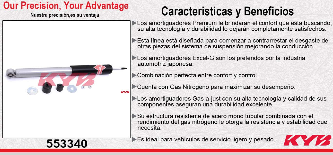 AMORTIGUADOR TRASERO GAS-A-JUST MERCEDES BENZ. CLASE B (245) B200 (2006-2011) KYB