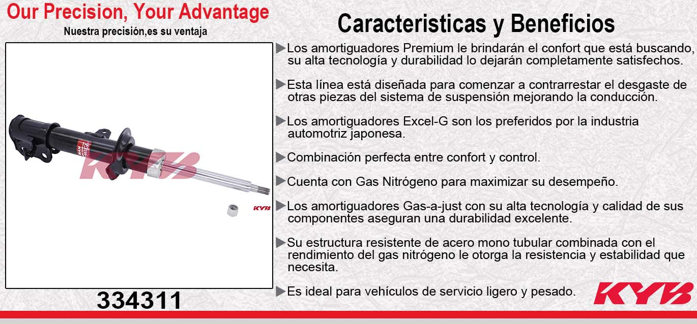 AMORTIGUADOR TRASERO IZQUIERDO GAS EXCEL-G TOYOTA MR2 SPYD (2000-2005) KYB