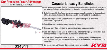 AMORTIGUADOR TRASERO IZQUIERDO GAS EXCEL-G TOYOTA MR2 SPYD (2000-2005) KYB