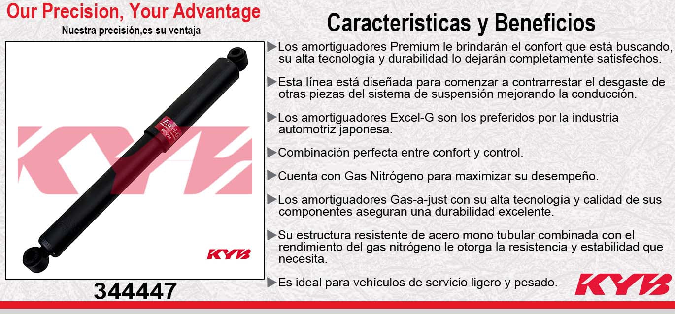AMORTIGUADOR TRASERO GAS EXCEL-G TOYOTA TACOMA 2WD REGULAR CAB. EXC PRERUNNER (2003-2004) KYB