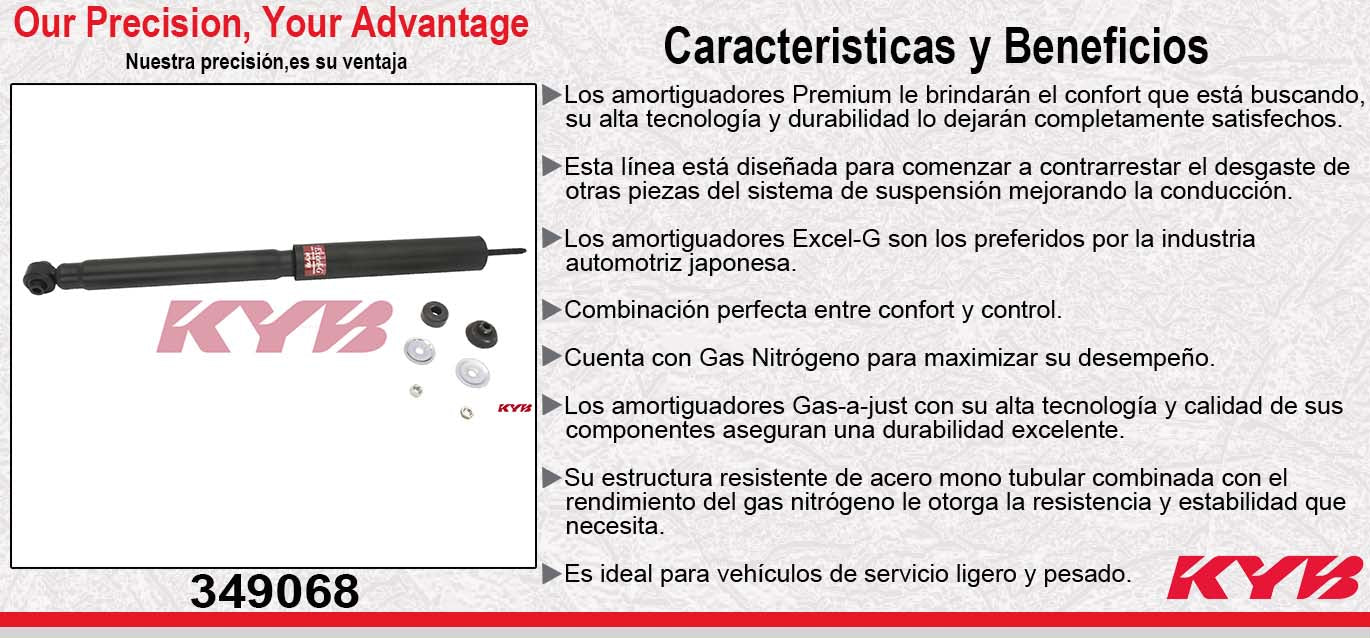 AMORTIGUADOR TRASERO GAS EXCEL-G FORD EDGE (2007-2011) - LINCOLN MKX (2007-2010). KYB