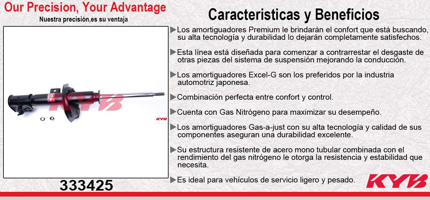 AMORTIGUADOR DELANTERO DERECHO GAS EXCEL-G SUZUKI SWIFT (2006-2012) KYB