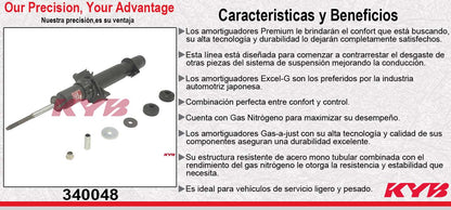 AMORTIGUADOR DELANTERO IZQUIERDO GAS EXCEL-G ACURA TSX. EXC. V6 (2009-2011) KYB
